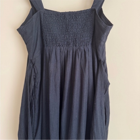 Anthropologie Pilcro Sleeveless Square Neck Linen Midi Dress Small Black - Picture 5 of 9